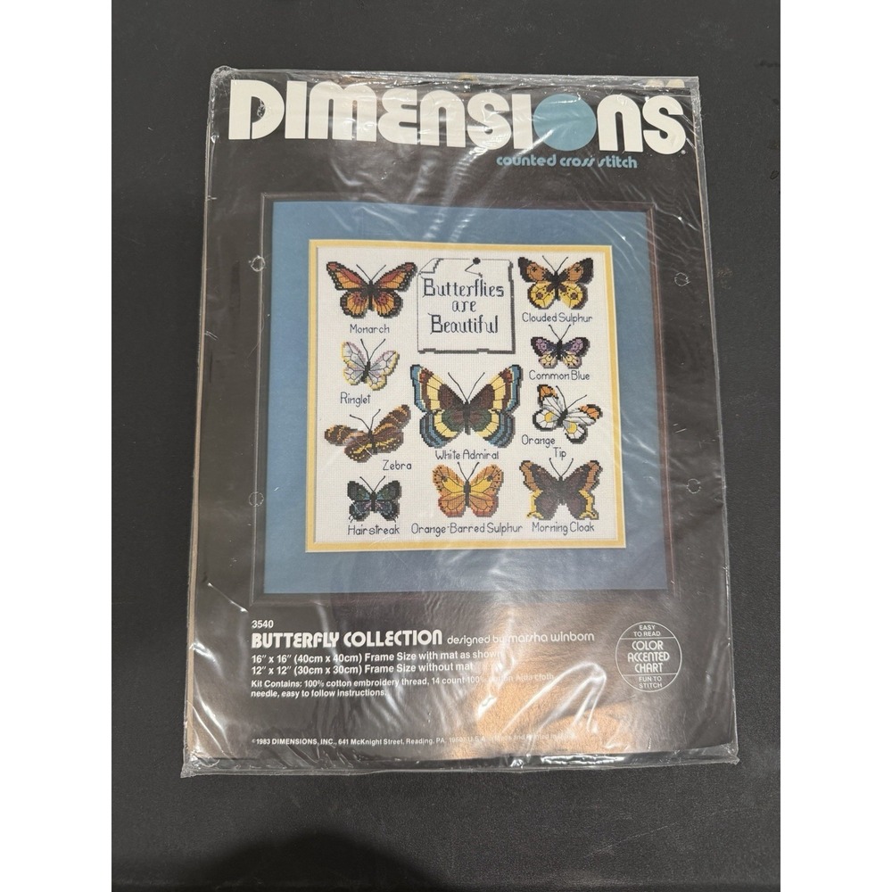 Dimensions Butterfly Collection Cross Stitch Kit‎ Butterflies #3540 sealed
